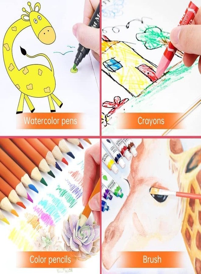 NVF 128 pieces Art Set | Portable Drawing Painting Art Supplies | Multiple Coloring Kit | Water Colors,Oil Pastel,Sketches&Acrylic Paint Brush - Image 2